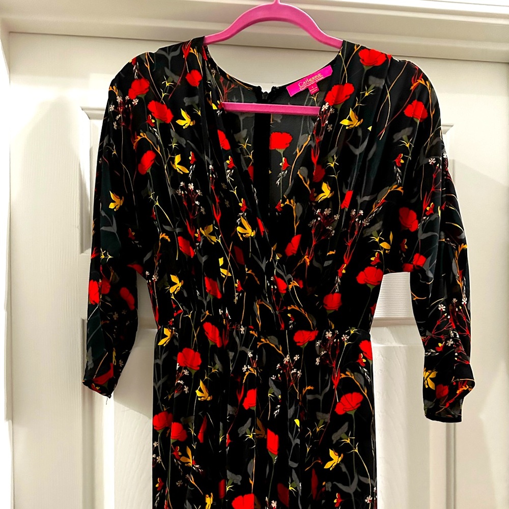 Black floral flowy dress